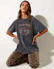 Bild von Oversize Basic Tee in schwarzer Waschung Motorräder