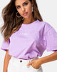 Bild von Oversize Basic Tee in Flieder mit Engelsstickerei
