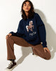 Bild von Oversize Hoodie in Navy Pony Club Mix Embro
