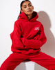 Bild von Oversize-Kapuzenpullover in Rennrot mit Engel-Energie-Emblem