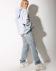 Image of Oversize-Kapuzenpulli in Babyblau mit Zitronenengel-Stickerei