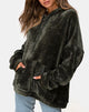 Bild von Oversize Hoody aus Chenille Olive