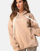 Bild von Oversize Hoody in Tan I Want it Embro