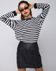 Bild von Oversize Longsleeve Tee in I Want Change BW Stripe