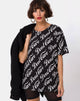 Bild von Oversize Basic Tee in Schwarz Don't Care Full Print von Mote