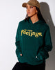 Bild von Oversize Hoody in Flaschengrün Too Many Feelings