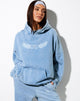 Bild von Oversize Hoodie in Washed Blue Angel Energy Wings