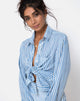 Bild von Oxford-Hemd in Basic Stripe Blau und Weiß