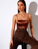 Bild von Ozka Crop Top in Satin Chocolate