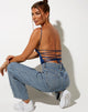 Bild von Ozka Crop Top in Satin Navy