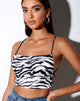 Bild von Ozka Crop Top in Horizontal Zebra Schwarz und Weiß