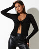 Bild von Palsa Cardi in Stripe Mesh Schwarz
