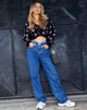 Bild von Olina Cropped Cardigan in Schwarz und Lila Butterfly