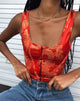 Bild von Elci Korsett Top in Drachenblume Rot Gold