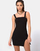 Image of Pendan Bodycon Kleid in Rippe Schwarz