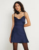 Image of Perdita Minikleid aus Satin Mitternachtsblau