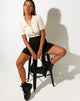 Bild von Pevita Crop Top aus flauschigem Strick in Elfenbein