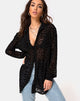 Image of Phobe Shirt in Leopard Flock Net Schwarz