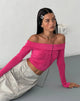 Bild von MOTEL X JACQUIE Nasari Bardot Crop Top in Magenta