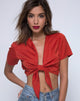 Image von Pilar Bluse aus Satin Rust