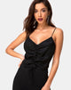 Image of Praha Top aus Satin Cheetah Black