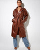 Image of Duster Langarmmantel aus Croc Pu Braun