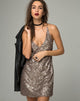 Image of Purpura Kleid aus Glitzerpailletten in Antikgold