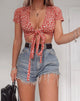 Bild von Bilen Top in Ditsy Rose Rot und Silber