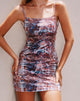 Image of Kozue Kleid aus Samt mit Palastdruck