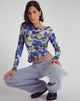 IMAGE OF Lastri Top in Abstrakt Aquarell Blau