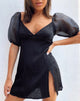 Image of Espera Kleid aus Satin Cheetah Schwarz