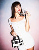 Image of Zilena Bodycon Kleid in Rippe Elfenbein