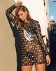 Image of Wyatt Bodycon Kleid in Over the Moon Schwarz mit Glitter