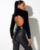 Bild von Qolia Crop Top aus Pelzstrick Schwarz