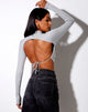 Image of Quelia Crop Top aus Rippe Greymarl