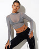 Image of Quelia Crop Top aus Mesh Grau