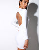 Image of Quelin Rückenfreies Kleid in Rippe Weiß
