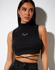 Bild von Quera Crop Top in Rippe Schwarz Angelic Embro