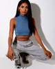 Bild von Quera Crop Top in Rib Mineral Blau
