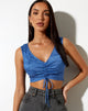 Bild von Raeless Crop Top in Satin Zebra Blau Bonnet