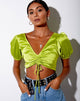 Bild von Raemzi Crop Top in Satin Lime Green
