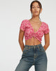 Abbildung von Raeto Crop Top in Ditsy Floral Pink