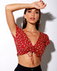 Bild von Raeto Crop Top in Falling For You Floral Rot