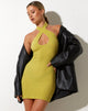 Ranima Bodycon Kleid aus Bubble Jersey Olivenöl