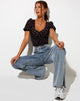 Image of Ray Top in Pretty Petal Kaffee und Violett