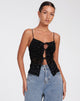 IMAGE OF Rayu Top in Zebra Flock Schwarz