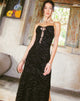 Bild von Rayuma Maxikleid in Zebraflocke Schwarz