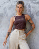 Bild von Raze Vest Top in Braun Cowgirl Hotfix