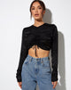 Image of Rean Crop Top aus Satin Zebra Schwarz