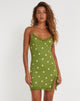 Bild von Daisy Mini Dress in Moss Green Custard Daisy Embro